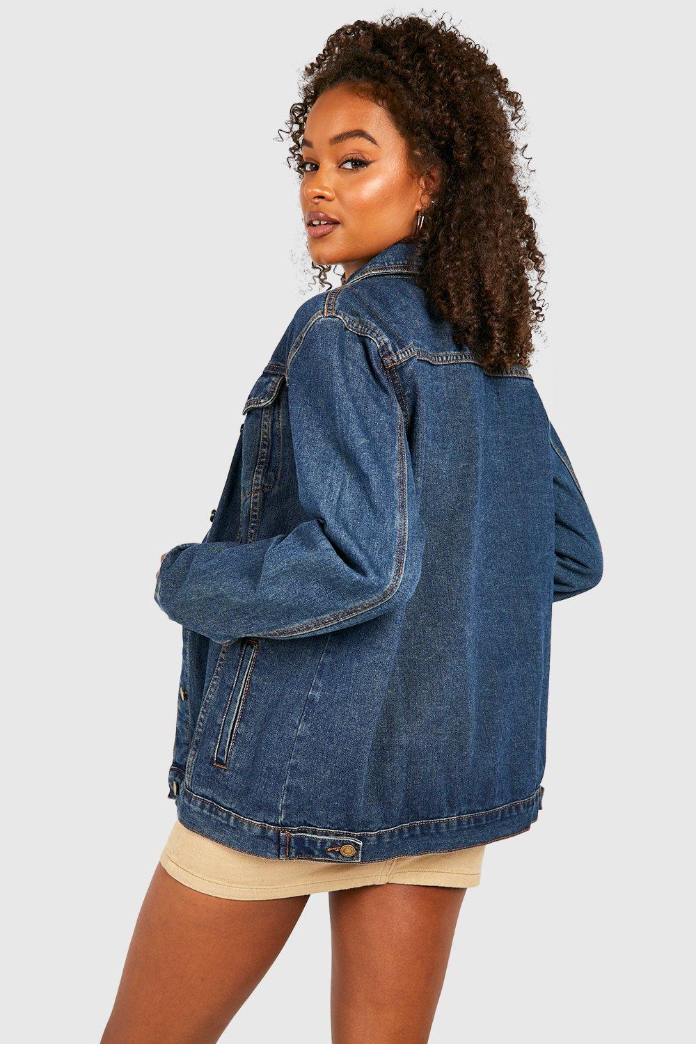 Tall Vintage Washed Oversized Denim Jacket boohoo DK